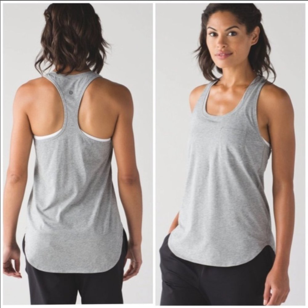 Lululemon Gray Yogi Racer Back III Tank